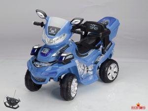 В 021 Электромотоцикл-квадрацикл на 4 колесах с пультом управления R\C синий ― Luckfamily.ru