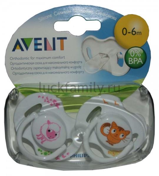 Пустышка силиконовая Avent Домашние животные BPA-Free 0-6 м 83510 (SCF182/23)