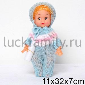 КУКЛА "НАСТЕНЬКА" С БУТЫЛОЧКОЙ, ПИЩИТ, ЦВЕТ ОДЕЖДЫ В АССОРТ. В ПАК. (РУСС. УП.) 22СМ в кор.6*24шт ― Luckfamily.ru