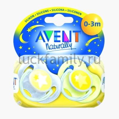 Пустышка силиконовая Avent ночная BPA-Free 0-3 мес. 86440 (SCF176/20)