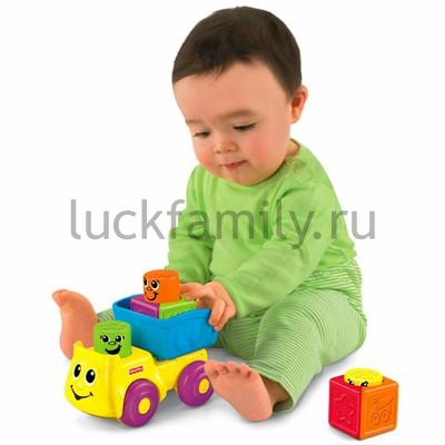 "Кубики-блоки с сюрпризами" Fisher Price Веселая поездка (гусеница и грузовичок в ас.) P9783
