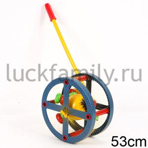 КАТАЛКА "КОЛЕСО" (С РУЧКОЙ) в кор.11шт ― Luckfamily.ru