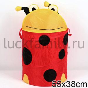 КОРЗИНА ДЛЯ ИГРУШЕК БОЖЬЯ КОРОВКА ТКАНЬ ПВХ B09735 В ПАК. 35*2СМ в кор.50шт. ― Luckfamily.ru