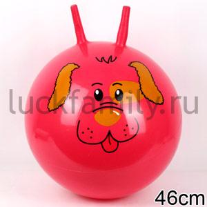 МЯЧ-ПРЫГУНОК С РУЧКАМИ, С РИСУНКОМ, ЦВЕТ В АССОРТ. В ПАК. в кор.50шт ― Luckfamily.ru