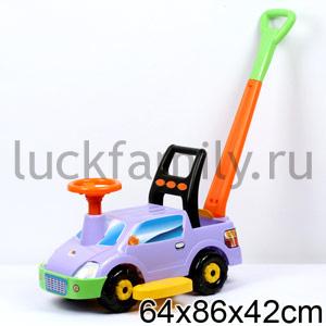 АВТОМОБИЛЬ -КАТАЛКА "ПИКАП" С РУЧКОЙ-2 в кор.1шт ― Luckfamily.ru