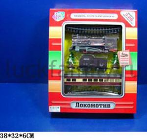 ЖЕЛЕЗНАЯ ДОРОГА "ЛОКОМОТИВ" НА БАТ. СВЕТ+ЗВУК 0633B EV10329 В РУСС. КОР. 38*32*6СМ в кор.2*12шт. ― Luckfamily.ru