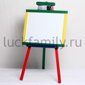 ДОСКА Д/РИСОВАНИЯ ДВУХСТОРОННЯЯ, С ФЛОМАСТЕРОМ И МЕЛКАМИ, НА ПОДСТАВКЕ A746 В КОР. в кор 6шт ― Luckfamily.ru