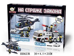 КОНСТРУКТОР ПЛАСТ. СПЕЦНАЗ ТЕХНИКА, С ФИГУРКАМИ SR040217 В РУСС. КОР. 30*5*21СМ в кор.2*18шт ― Luckfamily.ru