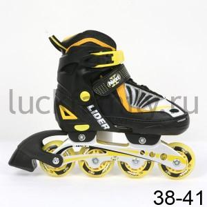 РОЛИКИ РАЗДВ., АЛЮМИН. РАМА, ABEC-7 CARBON,КОЛЕСА 72*24ММ, ЦВЕТ ЧЕРН./ЖЕЛТЫЙ, 38-41 Р-Р в кор.6пар ― Luckfamily.ru