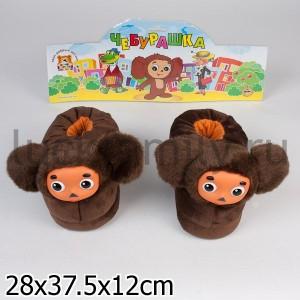 МЯГКАЯ ИГРУШКА "МУЛЬТИ-ПУЛЬТИ" ТАПОЧКИ ЗАКРЫТЫЕ "ЧЕБУРАШКА", РАЗМЕР 16-19СМ, ХЕДЕР в кор.12шт ― Luckfamily.ru