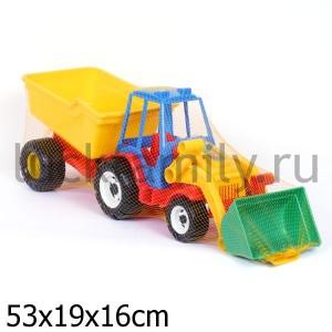 ТРАКТОР МАСТЕР №138 КОВШ+ПРИЦЕП  в уп.8шт ― Luckfamily.ru