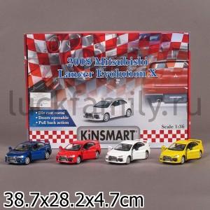 МАШИНА MITSUBISHI LANCER EVOLUTION МЕТАЛЛ. ИНЕРЦ. 1:36 ОТКРЫВ. ДВЕРИ В ДИСПЛЕЕ УП-12ШТ в кор.2*6уп ― Luckfamily.ru