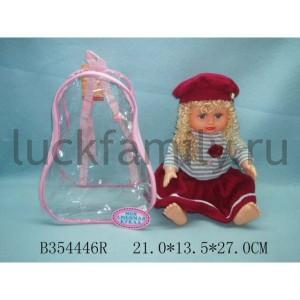 КУКЛА ОЗВУЧ. РУССИФИЦ. AV1183 В РЮКЗАКЕ (РУСС. УП.) 21*14*27СМ в кор.3*12шт ― Luckfamily.ru