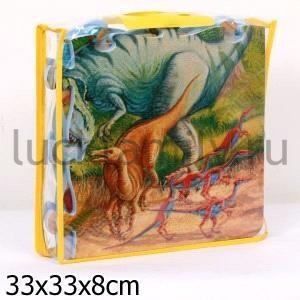 КОВРИК-ПАЗЛ "ДИНОЗАВРЫ" 54ДЕТ. В СУМКЕ 33*33*8СМ в кор.10шт ― Luckfamily.ru