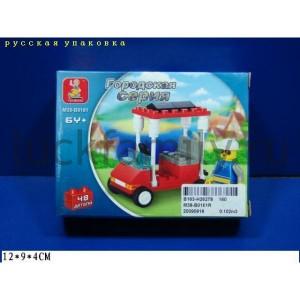 КОНСТРУКТОР ПЛАСТ. МАШИНА С ФИГУРКОЙ В РУСС КОР. 12*9*4СМ в кор.2*80шт ― Luckfamily.ru