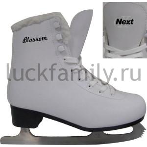 КОНЬКИ NEXT ФИГУРНЫЕ БЕЛЫЕ, ИСКУССТВ. КОЖА, ВНУТРИ МЕХ, Р-Р 33 В РУСС. КОР. в кор.6пар ― Luckfamily.ru