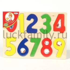РАМКА - ВКЛАДЫШ ДЕРЕВЯН. "ИГРАЕМ ВМЕСТЕ" ЦИФРЫ A00959 29*21СМ в кор.36шт ― Luckfamily.ru
