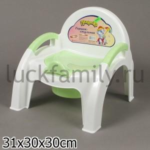 ГОРШОК-СТУЛЬЧИК (МИКС 2), ЦВЕТ ЖЕЛТЫЙ/САЛАТОВЫЙ в кор.8шт ― Luckfamily.ru