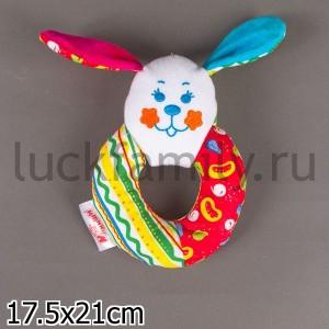 ИГРУШКА ПОГРЕМУШКА МЯГКАЯ "СОБАЧКА-КОЛЕЧКО" в кор.20шт ― Luckfamily.ru