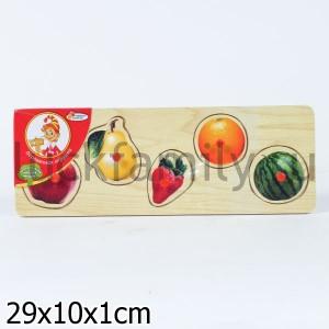 РАМКА-ВКЛАДЫШ ДЕРЕВЯН. "ИГРАЕМ ВМЕСТЕ" ФРУКТЫ В РАЗРЕЗЕ 29*10СМ в кор.2*36шт ― Luckfamily.ru