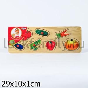 РАМКА-ВКЛАДЫШ ДЕРЕВЯН. "ИГРАЕМ ВМЕСТЕ" ОВОЩИ 29*10СМ в кор.2*36шт ― Luckfamily.ru