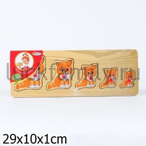 РАМКА-ВКЛАДЫШ ДЕРЕВЯН. "ИГРАЕМ ВМЕСТЕ" КОТЯТА 29*10СМ в кор.2*36шт ― Luckfamily.ru