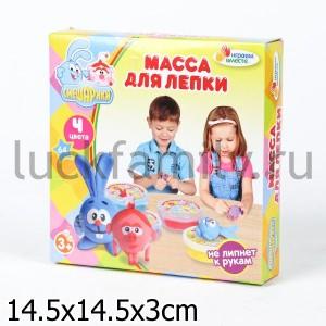 МАССА Д/ЛЕПКИ "ИГРАЕМ ВМЕСТЕ" "СМЕШАРИКИ" (4 ЦВЕТА*16 ГР.) В КОР. в кор.2*36шт ― Luckfamily.ru