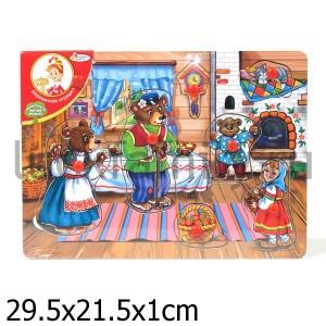 РАМКА-ВКЛАДЫШ ДЕРЕВЯН. "ИГРАЕМ ВМЕСТЕ" МАША И МЕДВЕДИ A00982 29*21СМ в кор.36шт ― Luckfamily.ru
