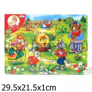 РАМКА-ВКЛАДЫШ ДЕРЕВЯН. "ИГРАЕМ ВМЕСТЕ" КОЛОБОК A00984 29*21СМ в кор.36шт ― Luckfamily.ru