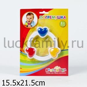 ПОГРЕМУШКА "ИГРАЕМ ВМЕСТЕ" "КАПИТОШКА" "КОЛЬЦО С СЕРДЕЧКАМИ" НА БЛИСТЕРЕ 21,5*15,5СМ в кор.2*24шт ― Luckfamily.ru