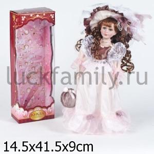 КУКЛА ФАРФОР 40СМ, ПЛАСТ. ПОДСТАВКА В РУСС. КОР. в кор.12шт ― Luckfamily.ru