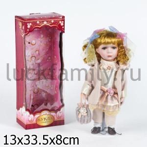 КУКЛА ФАРФОР, С АКСЕСС., МЕТАЛЛ. ПОДСТАВКА В ПОДАРОЧНОЙ РУСС. КОР. 30СМ в кор.24шт ― Luckfamily.ru