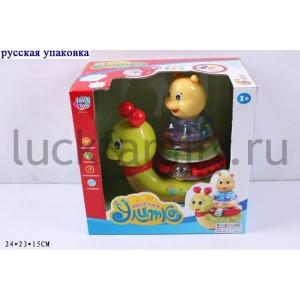 ИГРУШКА РАЗВИВАЮЩАЯ УЛИТКА НА БАТ. СВЕТ+ЗВУК, РУССИФИЦ. 9162 В РУСС. КОР. 24*23*15СМ в кор.2*12шт ― Luckfamily.ru