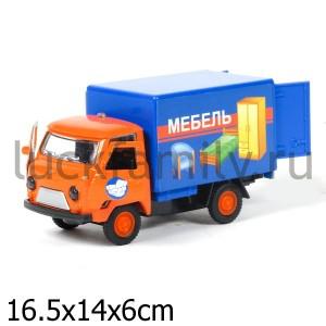 МАШИНА "ТЕХНОПАРК" МЕТАЛЛ. ИНЕРЦ. УАЗ 3303 МЕБЕЛЬ, СВЕТ+ЗВУК В РУСС. КОР. в кор.2*24шт ― Luckfamily.ru