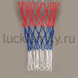 СЕТКА БАСКЕТБОЛЬНАЯ NEXT, ЦВЕТ КРАСНЫЙ/СИНИЙ/БЕЛЫЙ В ПАК. в кор.50шт ― Luckfamily.ru