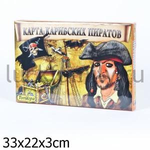 КАРТА КАРИБСКИХ ПИРАТОВ. НАСТОЛЬНАЯ ИГРА (СКАЗКА+РАСКРАСКА) в кор.20шт ― Luckfamily.ru