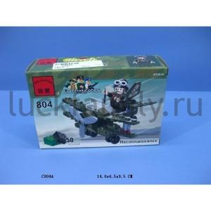 КОНСТРУКТОР ПЛАСТ. ВОЕННЫЙ САМОЛЕТ С ФИГУРКОЙ, 50ДЕТ. В КОР. 14*5*10СМ в кор.200шт (Р) ― Luckfamily.ru
