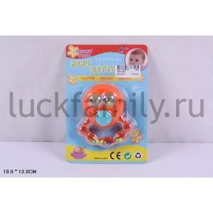 ПОГРЕМУШКА ЦВЕТ В АССОРТ. 10801/12 НА БЛИСТЕРЕ 19*13СМ в кор.2*80шт ― Luckfamily.ru