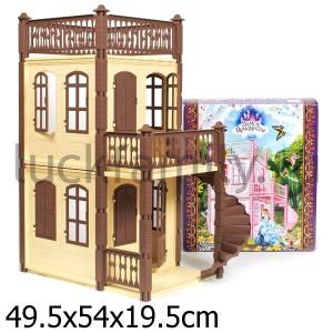 ДОМИК ДЛЯ КУКОЛ "ЗАМОК ПРИНЦЕССЫ", БЕЖЕВЫЙ (2 ЭТАЖА) в кор.2шт ― Luckfamily.ru