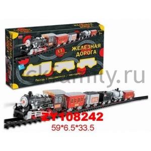 ЖЕЛЕЗНАЯ ДОРОГА НА БАТ. СО СВЕТОМ И ЗВУКОМ, РУССИФИЦ. ZYC-0669 В РУСС. КОР. 59*7*34СМ в кор.2*9шт ― Luckfamily.ru