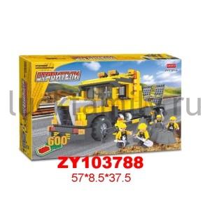 КОНСТРУКТОР ПЛАСТ. "СТРОИТЕЛИ" С ФИГУРКАМИ, 600ДЕТ. ZYC-0708 В РУСС. КОР. в кор.6шт ― Luckfamily.ru