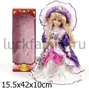 КУКЛА ФАРФОРОВАЯ 40СМ В БАЛЬНОМ ПЛАТЬЕ В РУСС. КОР. в кор.12шт ― Luckfamily.ru