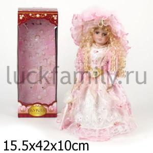 КУКЛА ФАРФОРОВАЯ 40СМ В БАЛЬНОМ ПЛАТЬЕ В РУСС. КОР. в кор.12шт ― Luckfamily.ru