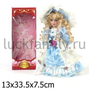 КУКЛА ФАРФОРОВАЯ 30СМ В БАЛЬНОМ ПЛАТЬЕ В РУСС. КОР. в кор.24шт ― Luckfamily.ru
