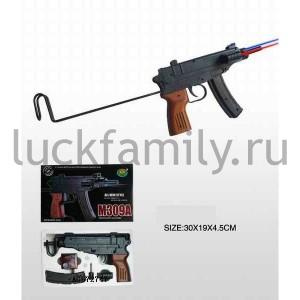 АВТОМАТ ПНЕВМ. С ЛАЗЕР. ПРИЦЕЛОМ, СО СВЕТОМ, С ПУЛЬКАМИ В КОР. 30*19*5СМ в кор.24шт ― Luckfamily.ru