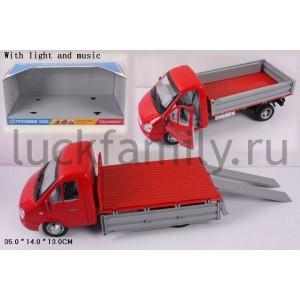 ГАЗЕЛЬ СО СВЕТОМ И ЗВУКОМ, ОТКРЫВ. ДВЕРИ И КУЗОВ 9379A/3302 В РУСС. КОР. 35*14*13СМ в кор.2*6шт ― Luckfamily.ru