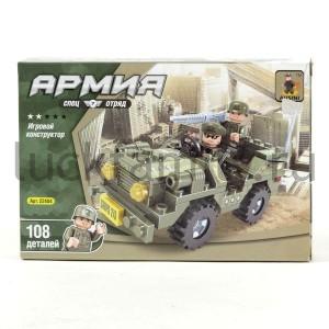 КОНСТРУКТОР ПЛАСТ. ВОЕННАЯ ТЕХНИКА 108ДЕТ. 22404 В РУСС. КОР. 22*5*15СМ в кор.2*36шт ― Luckfamily.ru