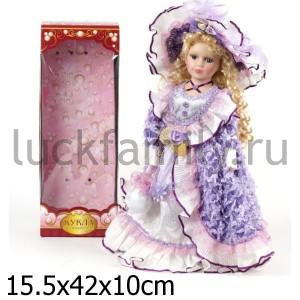 КУКЛА ФАРФОРОВАЯ 40СМ В БАЛЬНОМ ПЛАТЬЕ В РУСС. КОР. в кор.12шт ― Luckfamily.ru