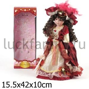 КУКЛА ФАРФОРОВАЯ 40СМ В БАЛЬНОМ ПЛАТЬЕ В РУСС. КОР. в кор.12шт ― Luckfamily.ru