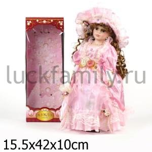 КУКЛА ФАРФОРОВАЯ 40СМ В БАЛЬНОМ ПЛАТЬЕ В РУСС. КОР. в кор.12шт ― Luckfamily.ru